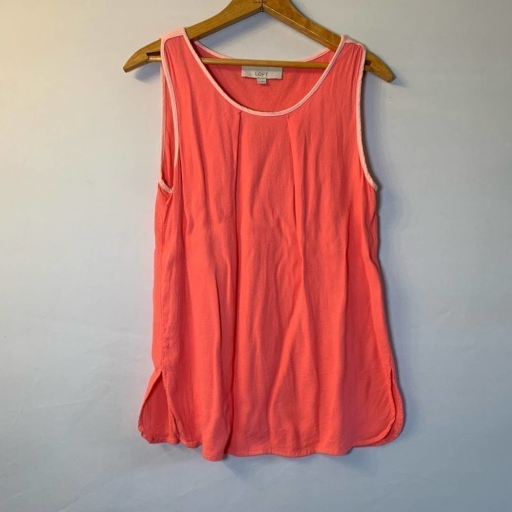 5/ $25 ANN Taylor Loft Pink Sleeveless blouse S - Picture 3 of 6